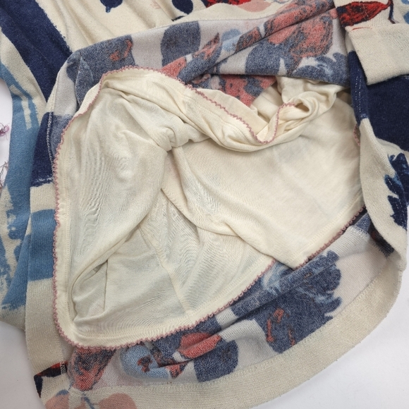 Maeve Anthropologie Blue Cream Floral Dress Sz L - Picture 6 of 13